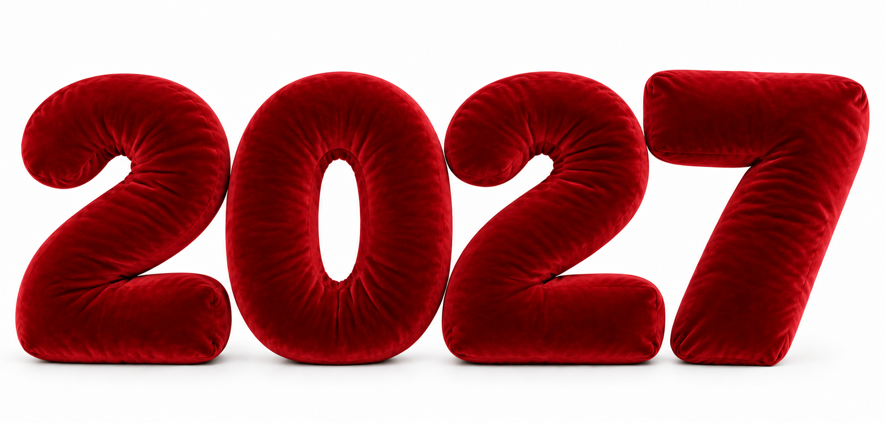 Цифры-подушки 2027 из бархата