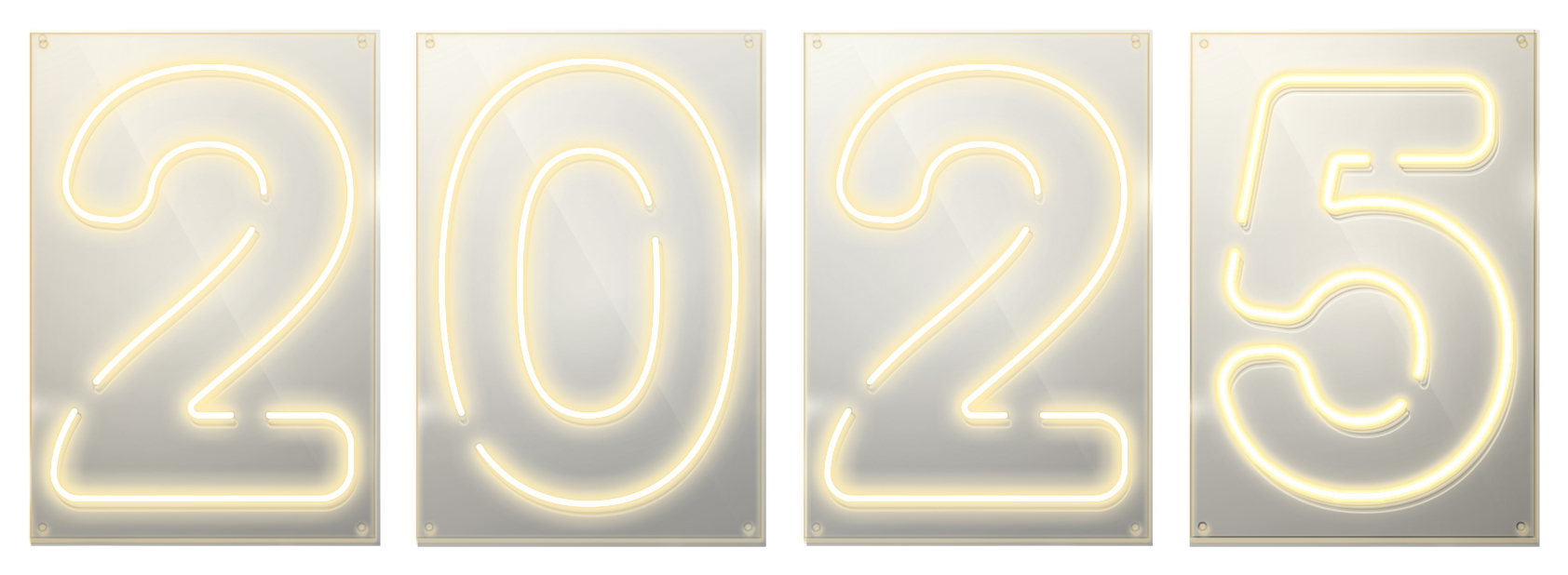 Неоновая надпись “2025”