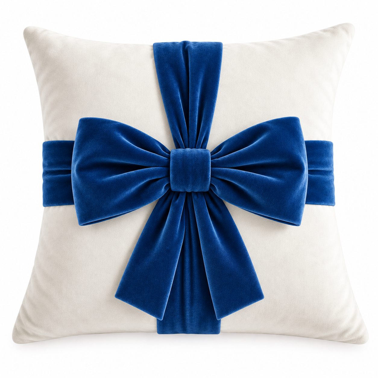 Подушка  с бантом "Флафи" жемчужный и синий Ван Гога