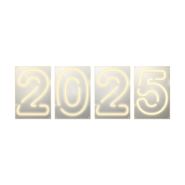 Неоновая надпись “2025”