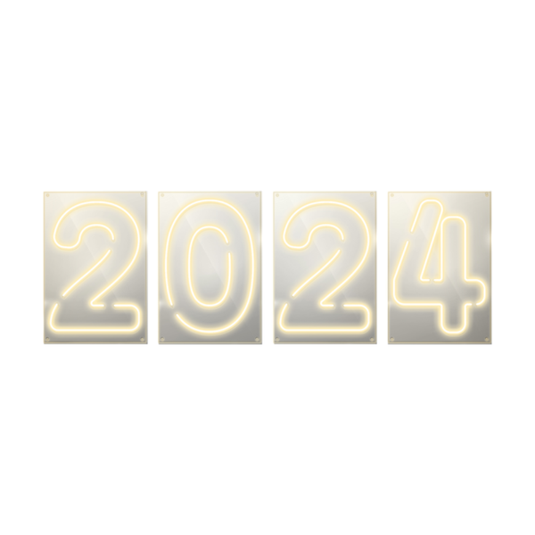 Неоновая надпись “2024”