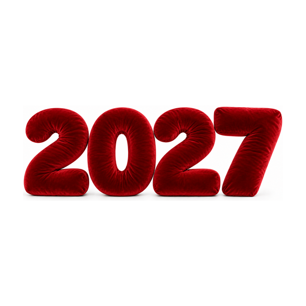 Цифры-подушки 2027 из бархата - Фото 1