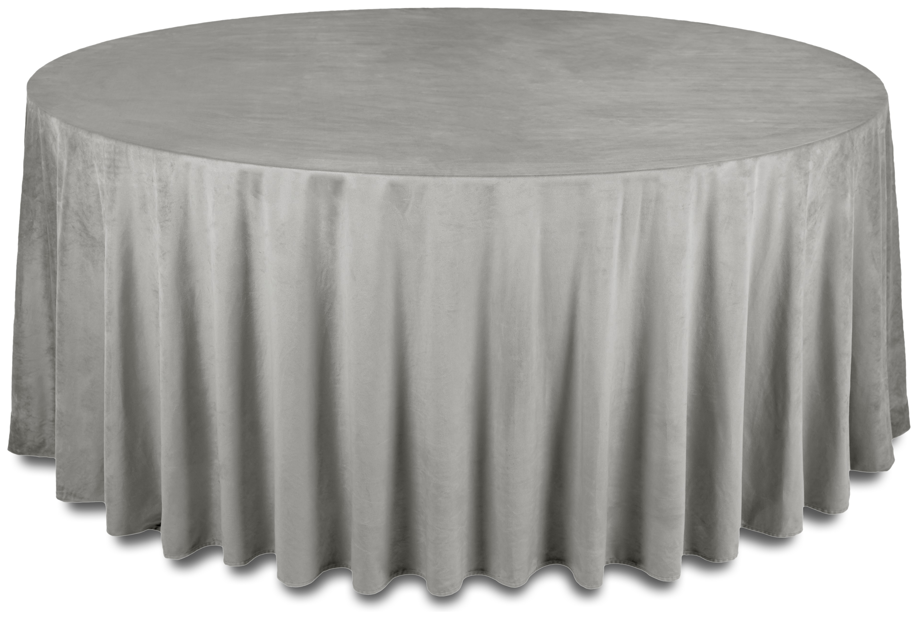 Скатерть бархатная "Бета" серая круглая