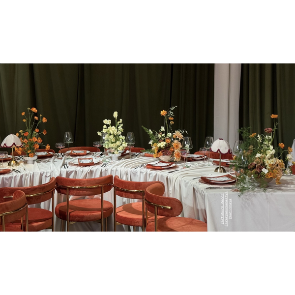 Стул «Лира» золотой, терракотовый бархат - Фото 2
