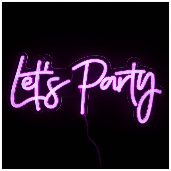 Неоновая вывеска "Let's party" - Фото 2