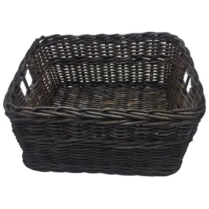Корзина плетеная 30*22*Н14см коричневая