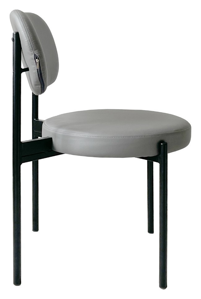 Стул Модерн Черный,  База серый (ЭКО-КОЖА)