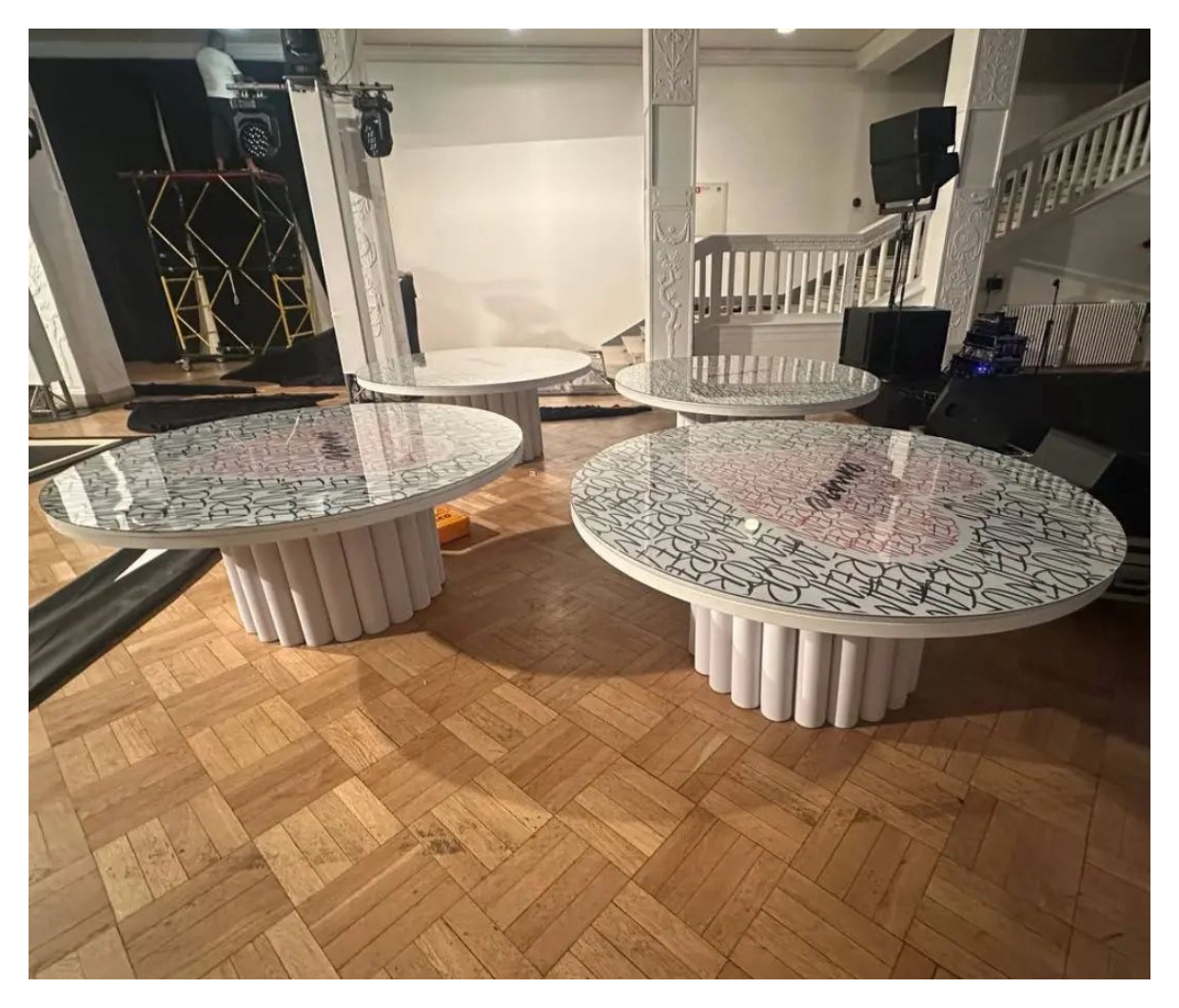Стол Сквош белый + печать на столешницу Принт и т.д.