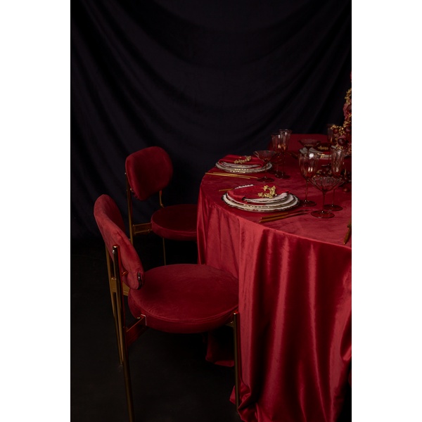 Скатерть велюр, круглая, пьяная вишня - изображение 3