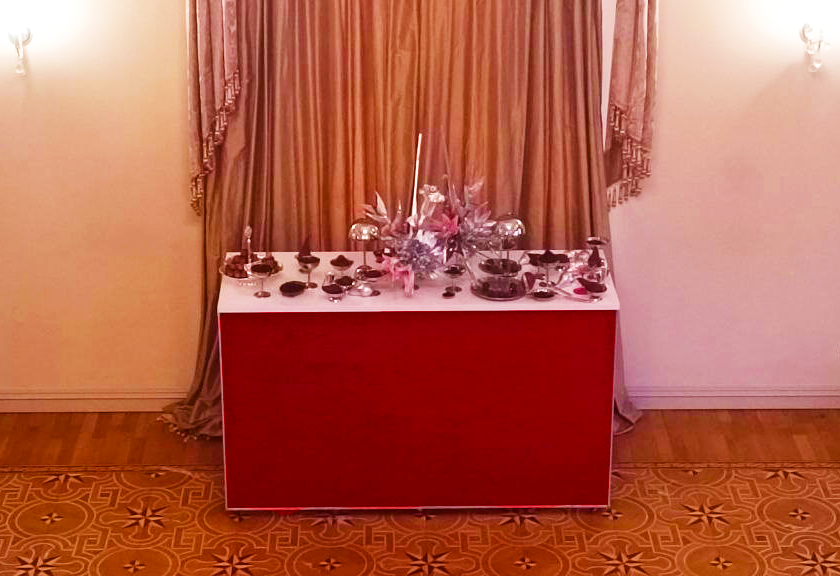 Бар Мульти, прямоугольник, велюровый чехол, бордовый