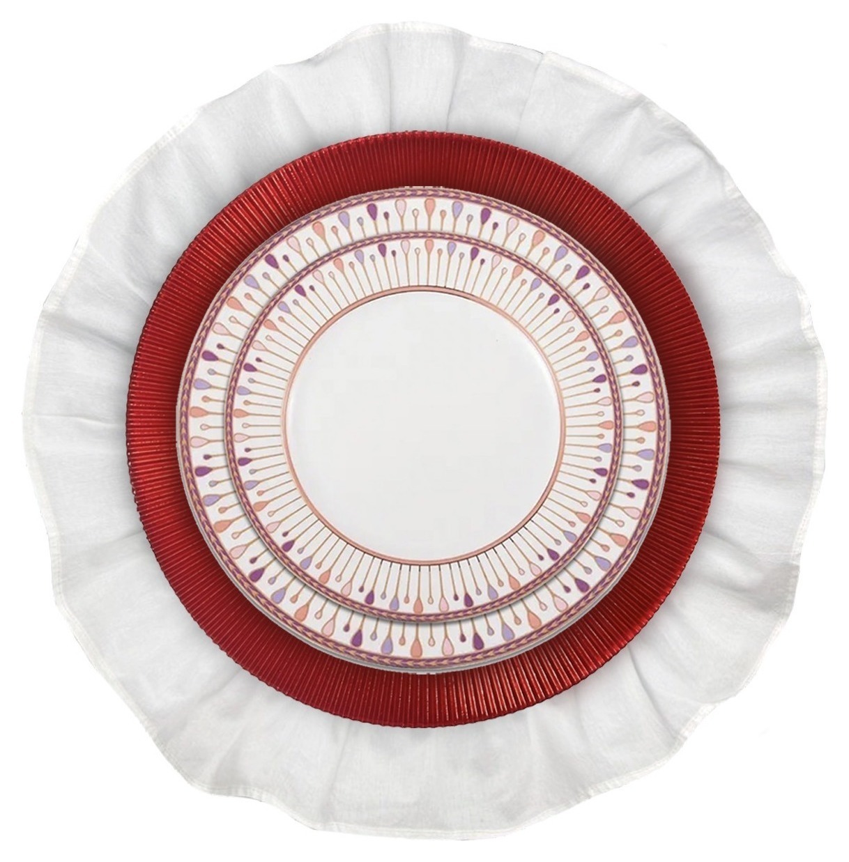 Салфетка из хлопка, с рюшами белая