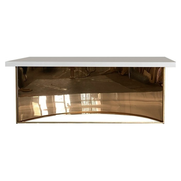 Стол-президиум Сильвер Глосси, серебро - Фото 4
