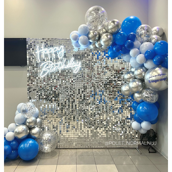 Неоновая надпись Happy Birthday холодный белый  - Фото 2