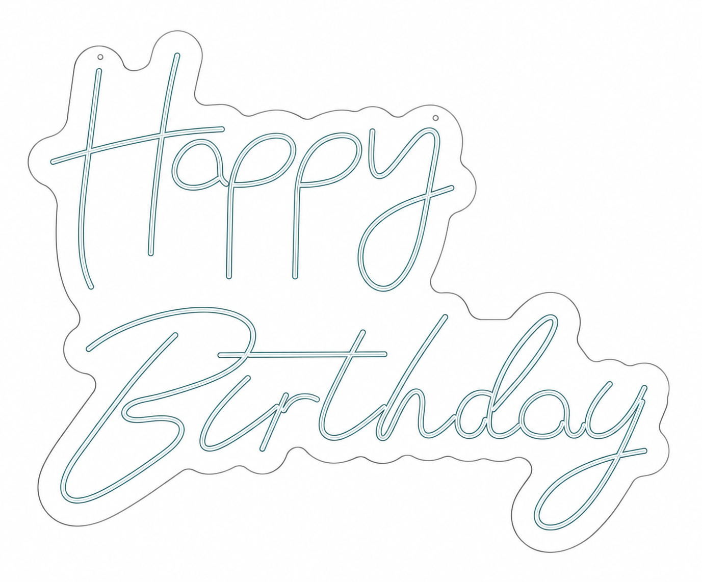 Неоновая надпись Happy Birthday теплый белый