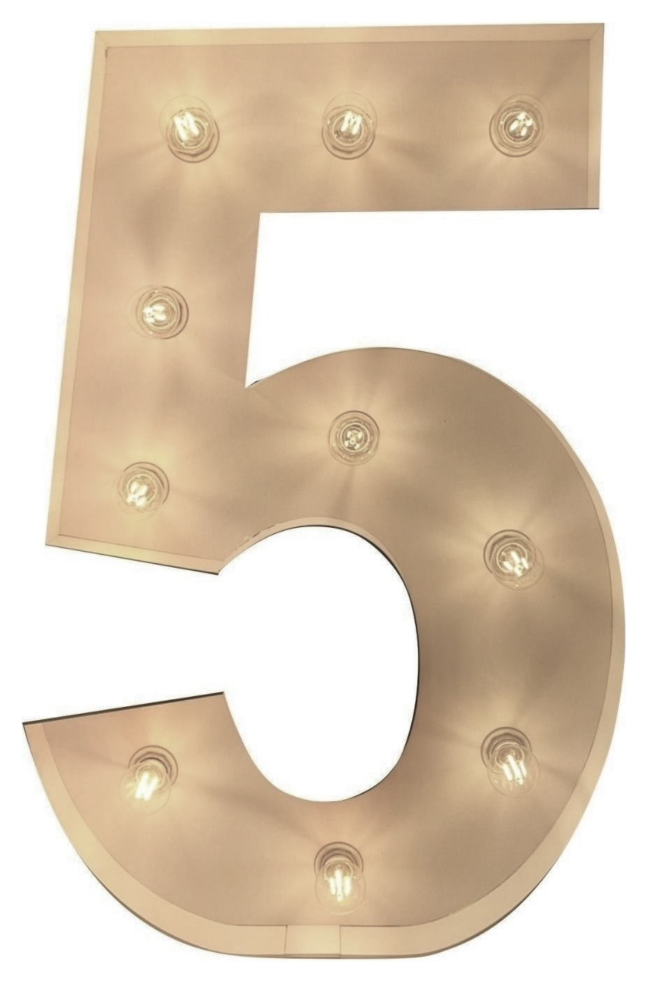 Цифра 5 с лампочками
