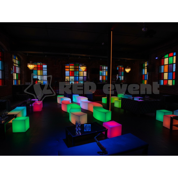 Светящаяся LED RGB скамья Snake (банкетка)
