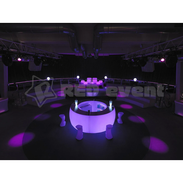 Барная стойка с LED RGB подсветкой (Закругленный сегмент)