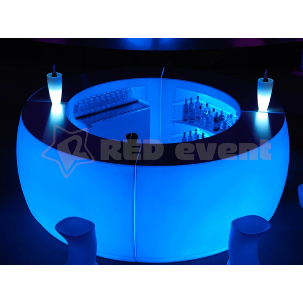 Барная стойка с LED RGB подсветкой (Закругленный сегмент)