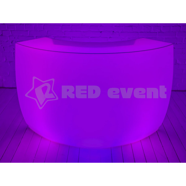 Барная стойка с LED RGB подсветкой (Закругленный сегмент)