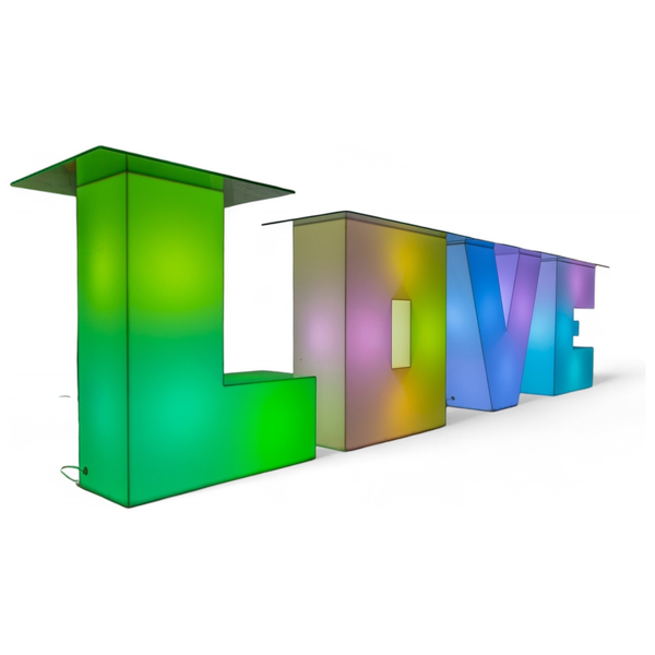 Светящиеся LED RGB буквы LOVE 92 см / Фуршетная линия