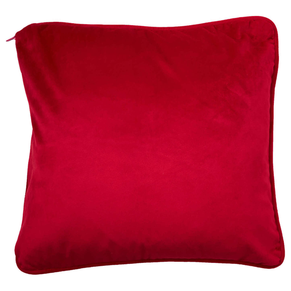 Чехол для подушки микровелюр красная с кантом