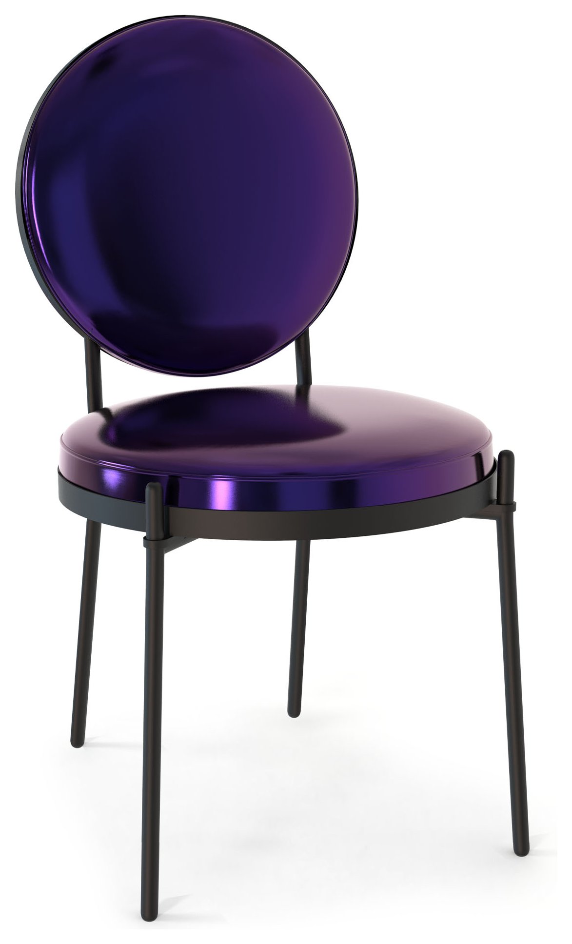 Стул Рокки черный каркас фиолетовый